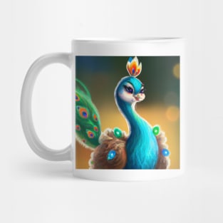 Cute Peacock Drawing Mug